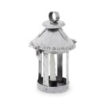 A small Edwardian silver candle lantern Sheffield 1905