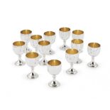 A set of twelve silver goblets John Henry Odell, London 1973 (12)