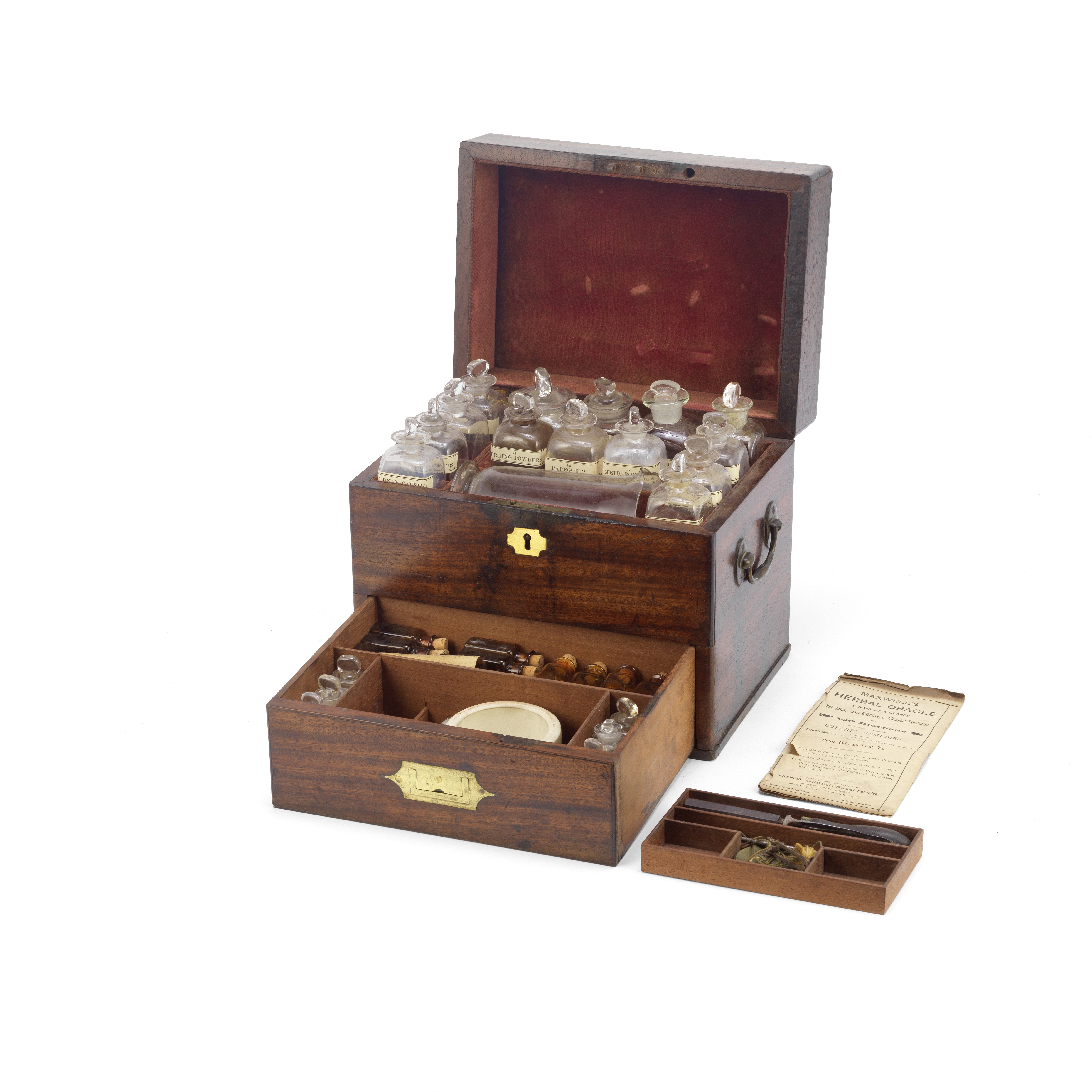 A Mahogany Apothecary and Medical Botanist Chest, English, Mid-19th century,