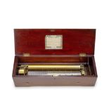 A Nicole Freres Key-Wind Cylinder Musical Box, Swiss, Mid-19th Century,