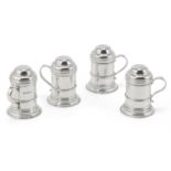A set of four silver shakers Clive Aston, Anthony Parsons & Richard Parsons trading as Tessiers...