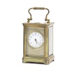 An early 20th century French brass miniature carriage timepiece (2)