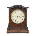 An early Victorian mahogany table clock the dial signed Richard Sims, Amersham