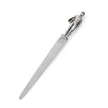 A silver jockey letter opener American mid 20th century, stamped MAKERS TIFFANY & CO STERLING