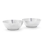 A pair of Danish silver bowls Georg Jensen, designed by Sigvard Bernadotte, post 1945, stamped p...