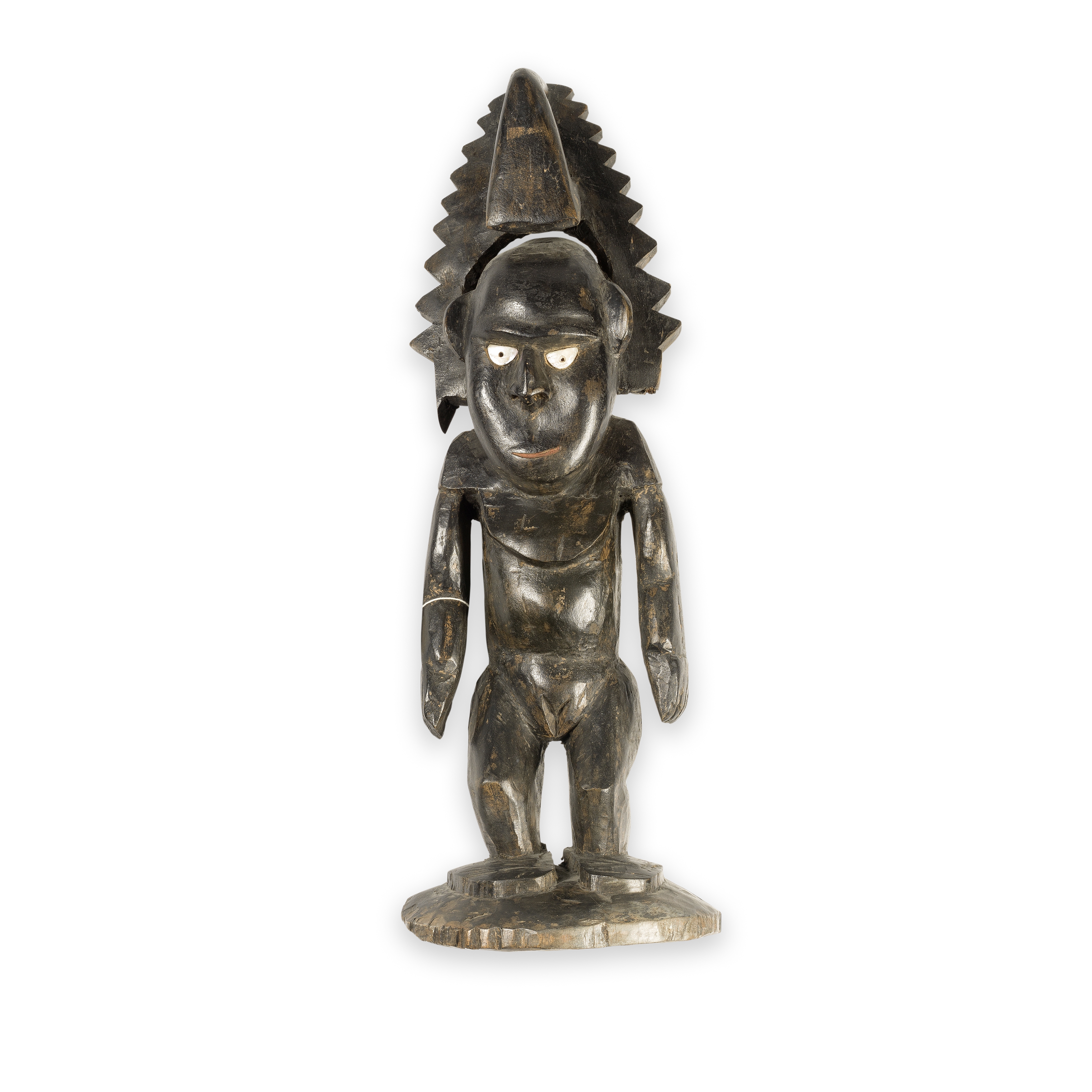 A Solomon Islands carved and stained hardwood Ancestral Figure possibly late 19th /...
