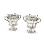 A pair of late Victorian electroplated wine coolers William Hutton & Sons, Sheffield circa 1900,...