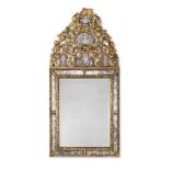 A Dutch or Anglo-Dutch first half 19th century giltwood and verre eglomis&#233; marginal mirror ...