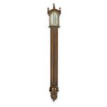 A George III brass mounted mahogany stick barometer