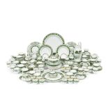 A extensive assembled Meissen porcelain 'Green Vine Leaves' gold rim pattern dinner, tea and cof...