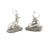 A pair of Victorian silver stags Edward & John Barnard, London circa 1860, no date letter (2)