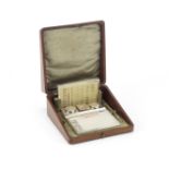 A cased silver travelling writing set Charles Edwin Turner, Birmingham 1912