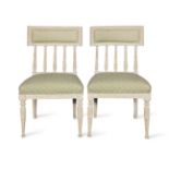 A pair of Swedish early 19th century painted beech side chairs (2)