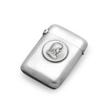 NAPOLEON INTEREST: A French silver vesta case with small articles mark