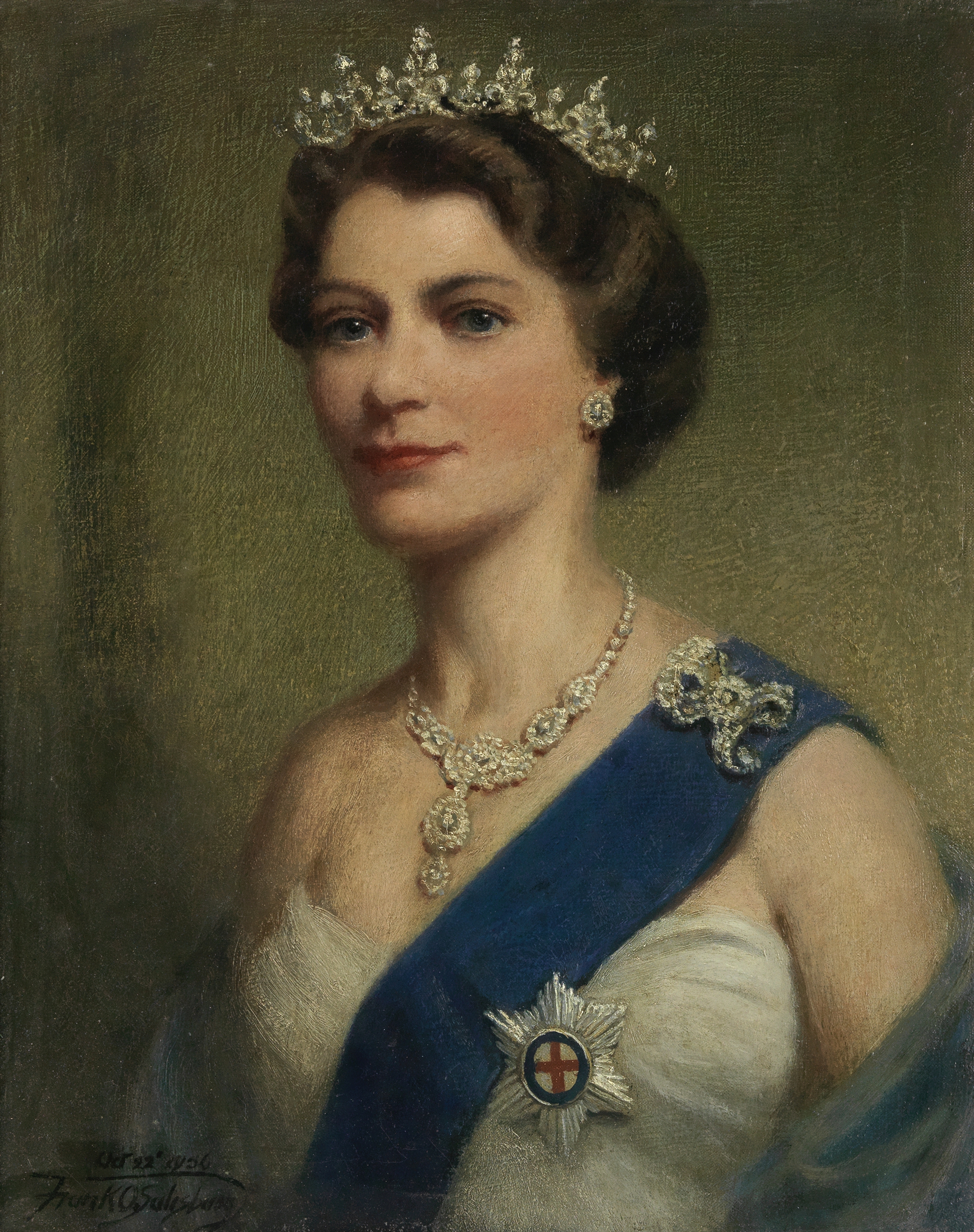 Frank O. Salisbury RI, ROI, RP (British, 1874-1962) Portrait of Queen Elizabeth II (1926-2022)