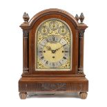 An early 20h century mahogany chiming bracket clock with pull repeat the dial signed for Goldsm...