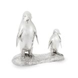 A large plated penguin sculpture unmarked, 20th century