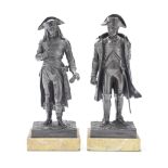 V. Riviere (French, 19th/20th century): A pair of bronzes of Napoleon as Emperor and Consulsigne...