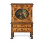 A Charles X ormolu mounted burr birch, maple and satinbirch secretaire a abattant or secretaire ...