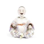 A late 19th/early 20th century Dresden porcelain nodding pagoda figure in the Meissen style