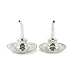 Two silver wine funnels on stands Britannia standard, Whitehill Wholesale, London 2000, with add...