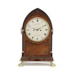 A Regency mahogany and satinwood banded bracket clock signed Desbois and Wheeler, Grays Inn Passage