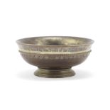 OMAR RAMSDEN: An Arts and Crafts mounted maple wood mazer bowl circa 1928, underside of base wit...