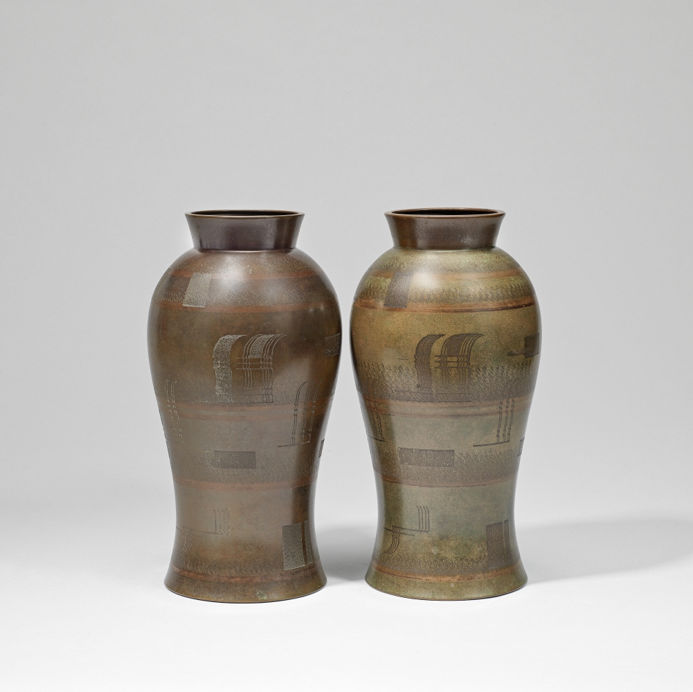 WMF (W&#252;rttembergische Metallwarenfabrik) Pair of vases, circa 1930