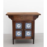 Attributed to E.W. Godwin Cabinet with inset tiles, circa 1877