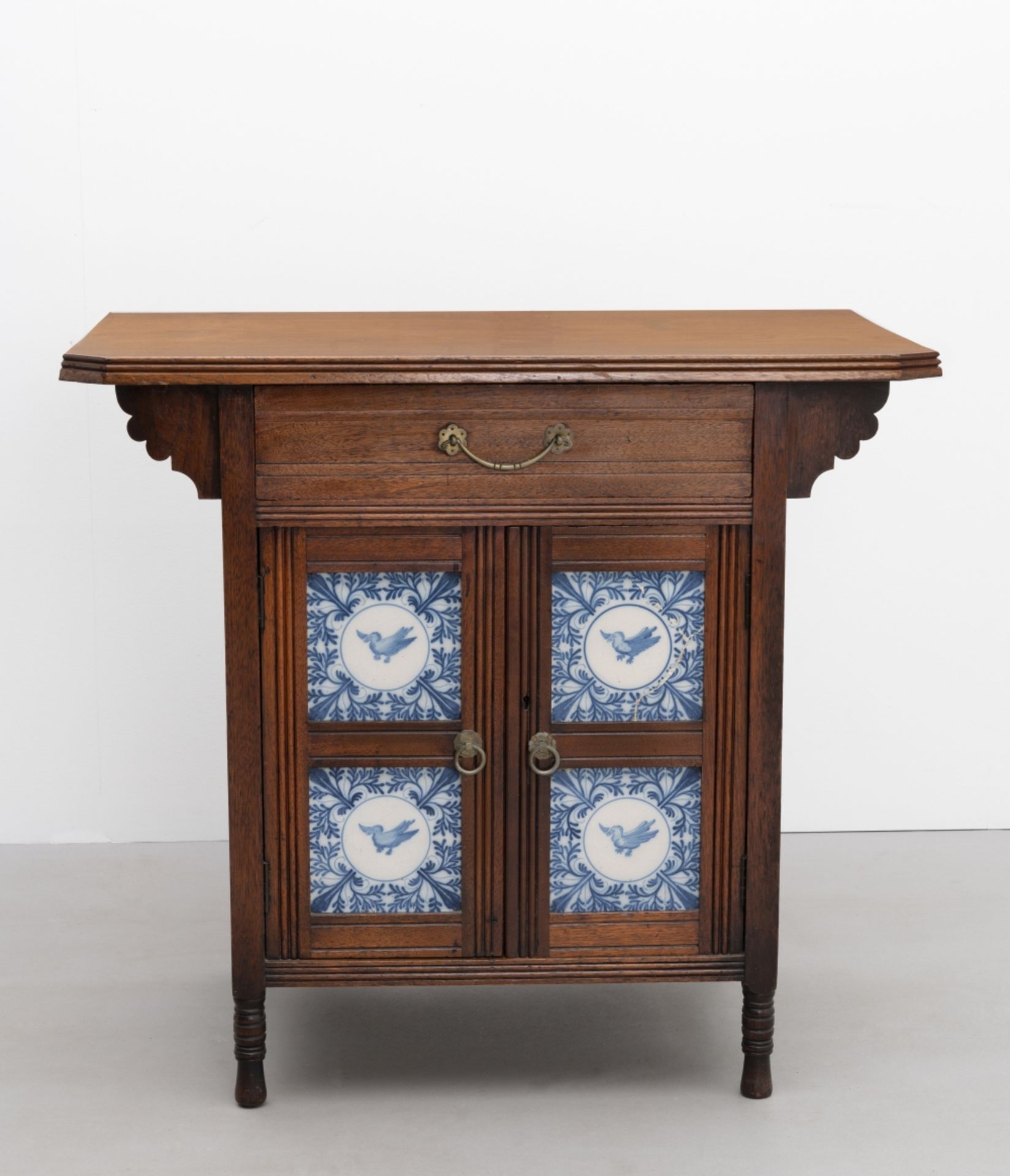 Attributed to E.W. Godwin Cabinet with inset tiles, circa 1877