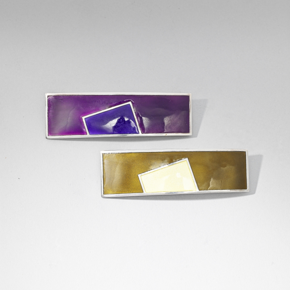 Marianne Berg for David Andersen Two Abstract brooches, circa 1970