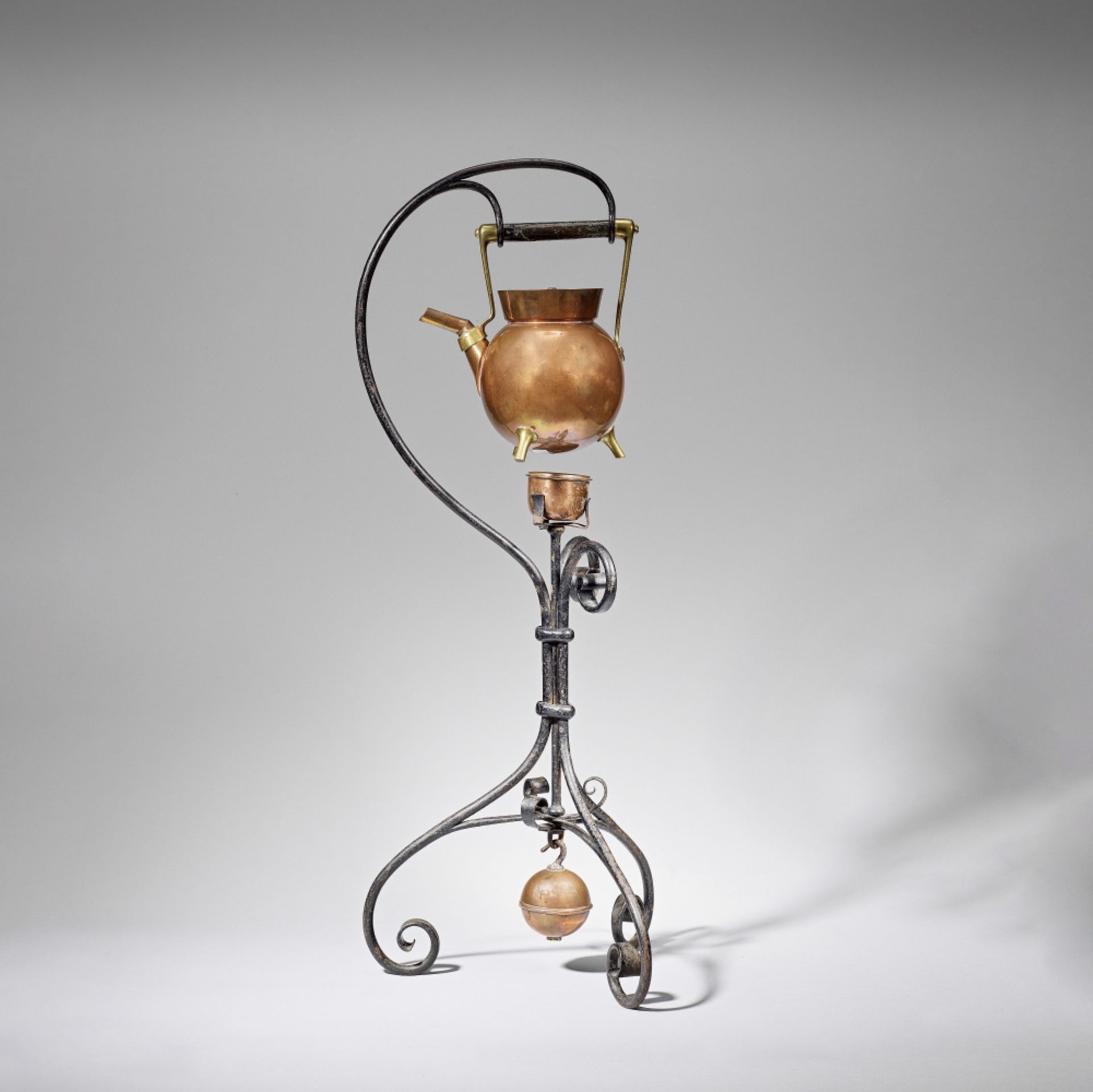 Dr Christopher Dresser: Made by Benham & Froud Kettle with stand, circa 1888