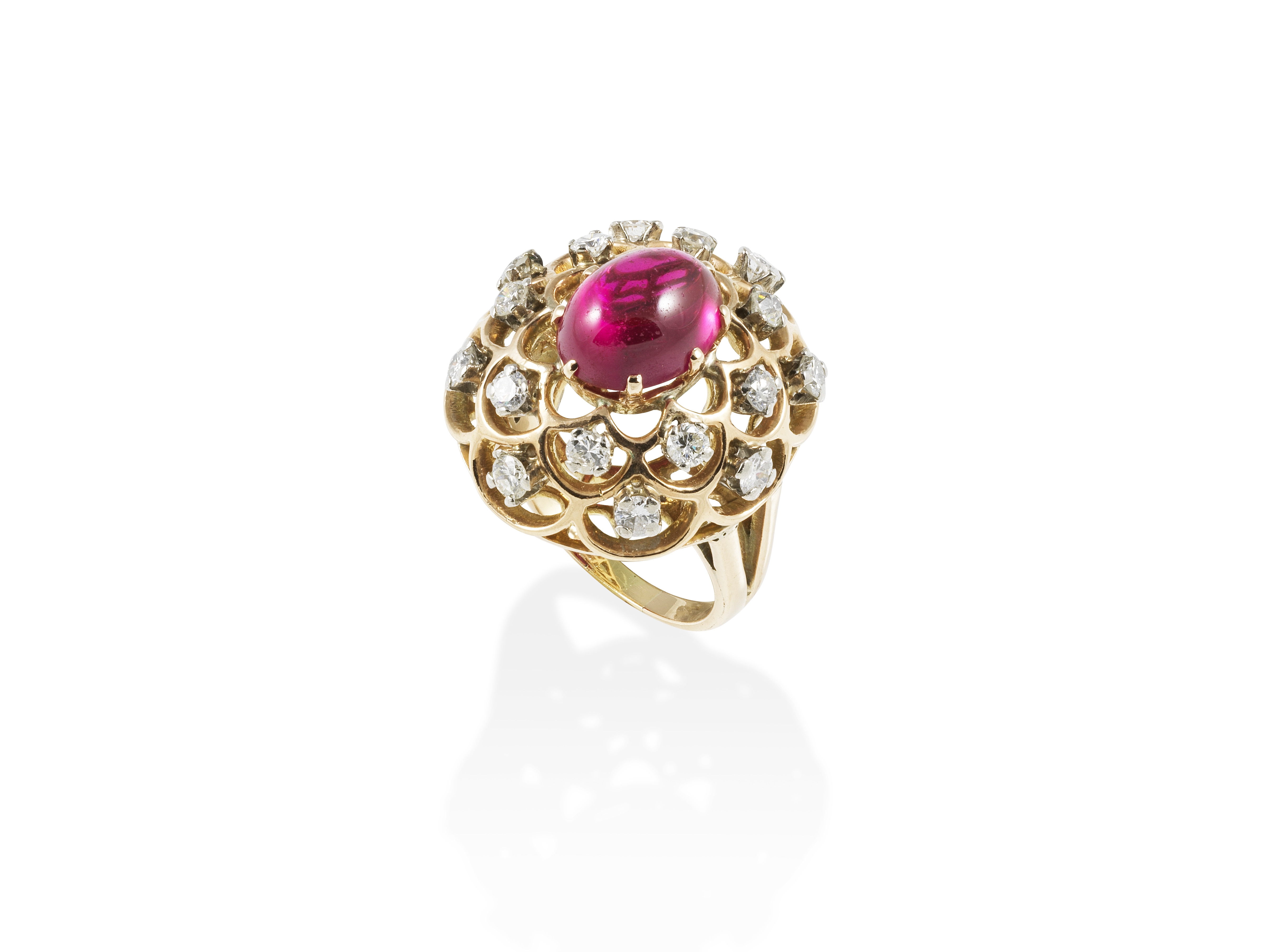 BAGUE RUBIS ET DIAMANTS