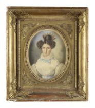 P. C. FONTENAY, XIXe SIECLE (FRANCAIS) Portrait de dame &#224; la couronne