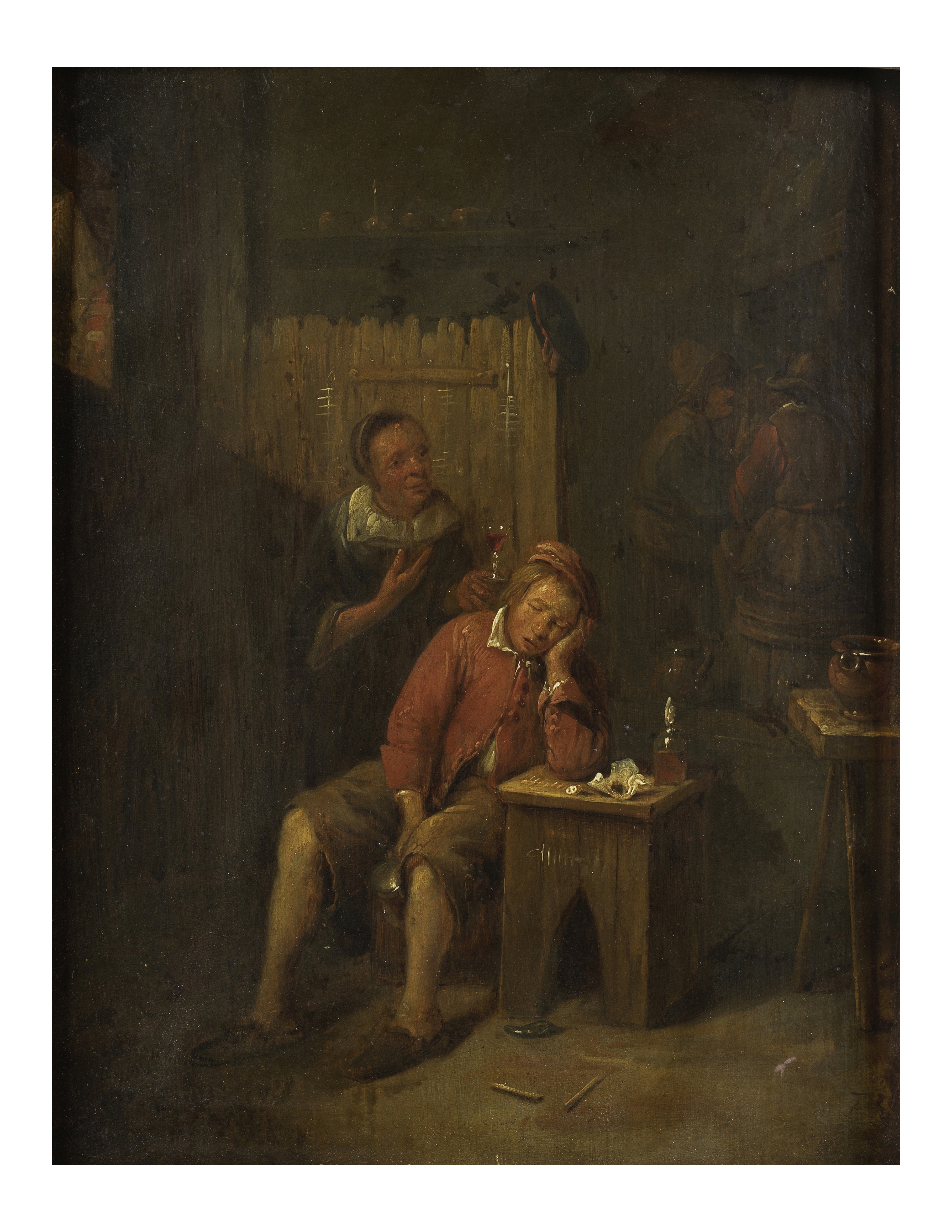 ECOLE FLAMANDE FIN DU XVIIIe SIECLE, SUIVEUR DE DAVID II TENIERS Dans la taverne