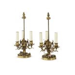 Paire de lampes bouillottes en bronze