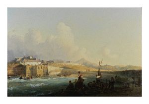 FRANCOIS PIERRE BARRY (FRANCAIS, 1813-1905) Pr&#232;s du port