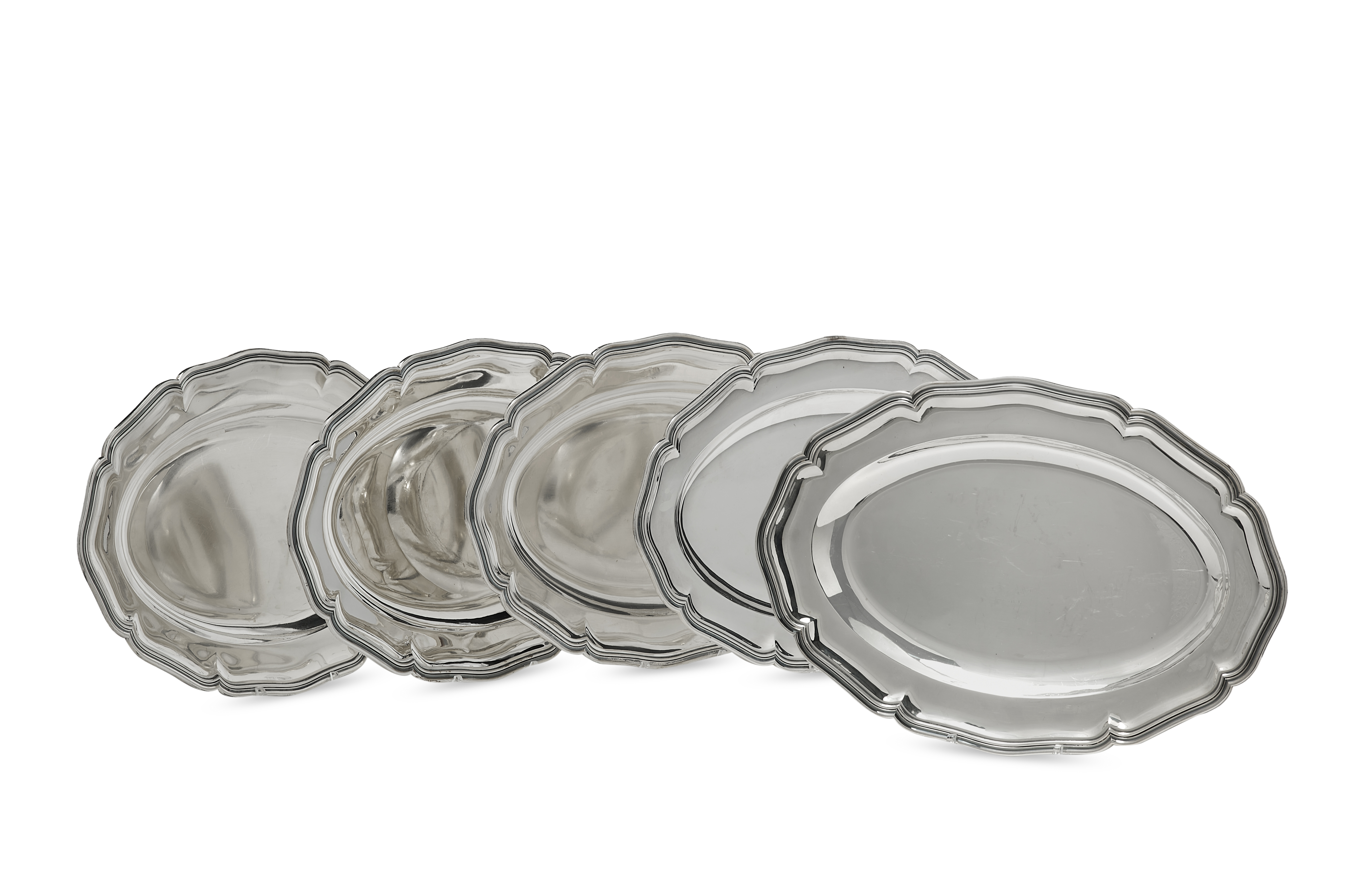 Five silver plates