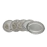 Five silver plates