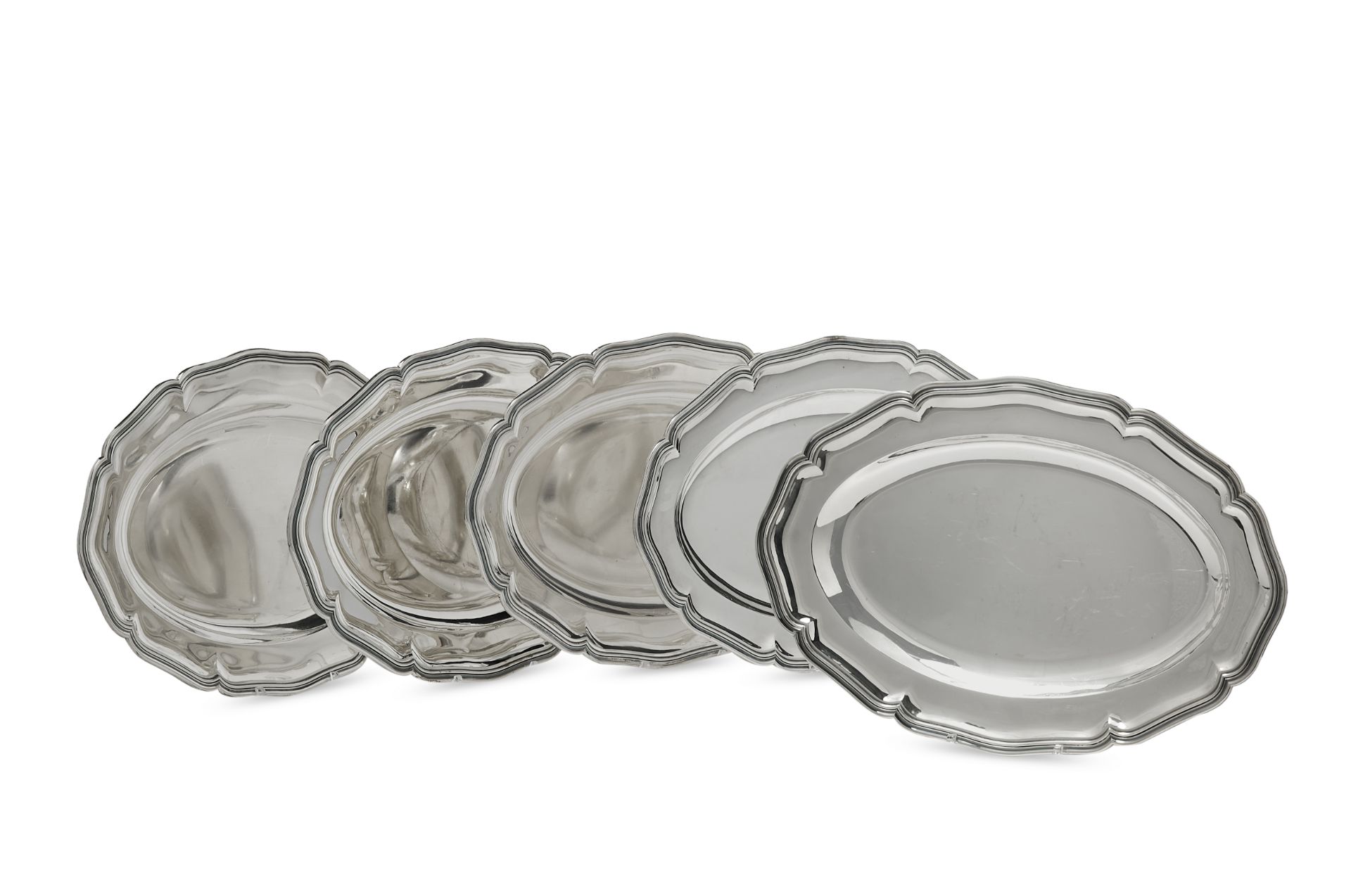 Five silver plates