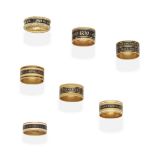 COLLECTION OF MOURNING RINGS,