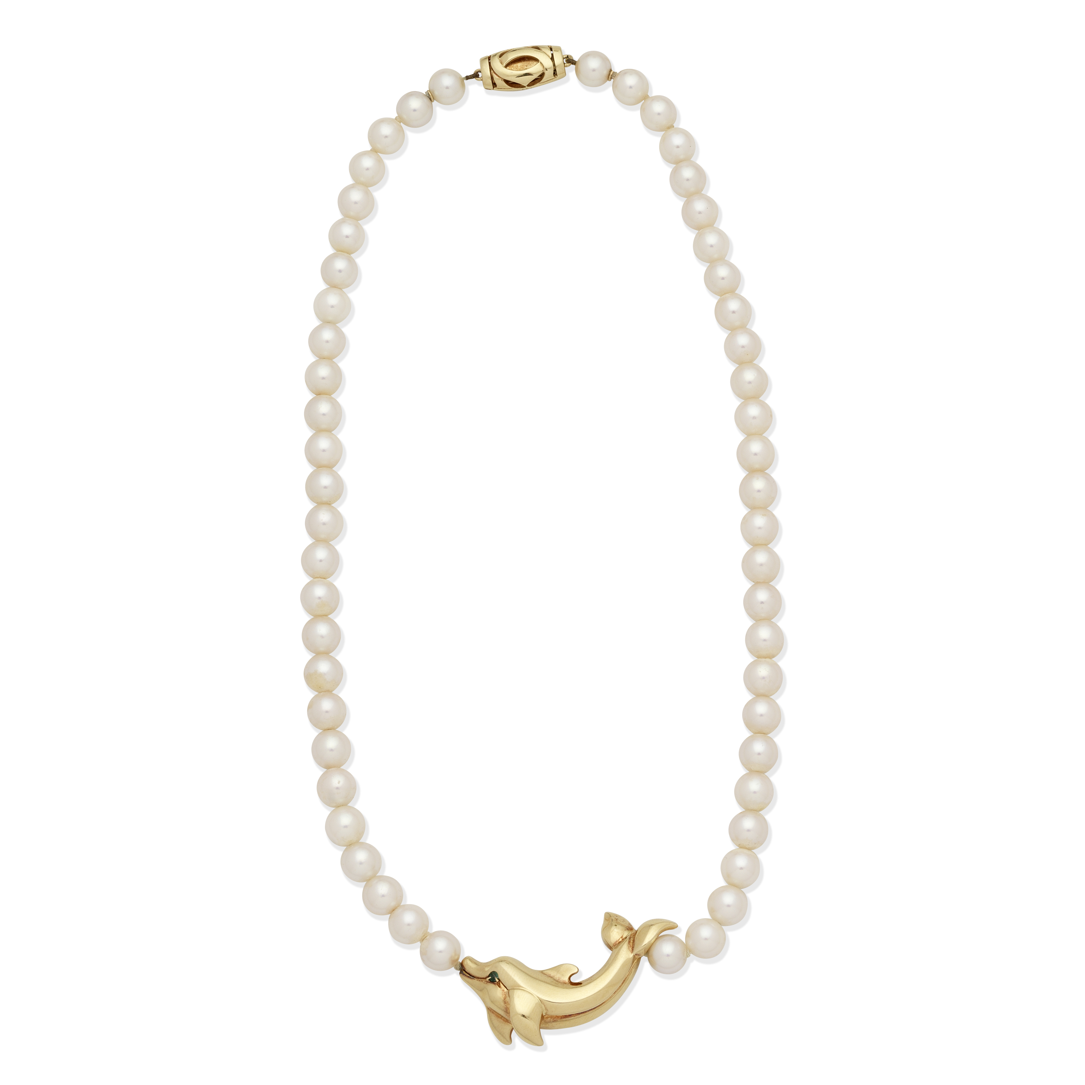 CARTIER: CULTURED PEARL 'DOLPHIN' NECKLACE