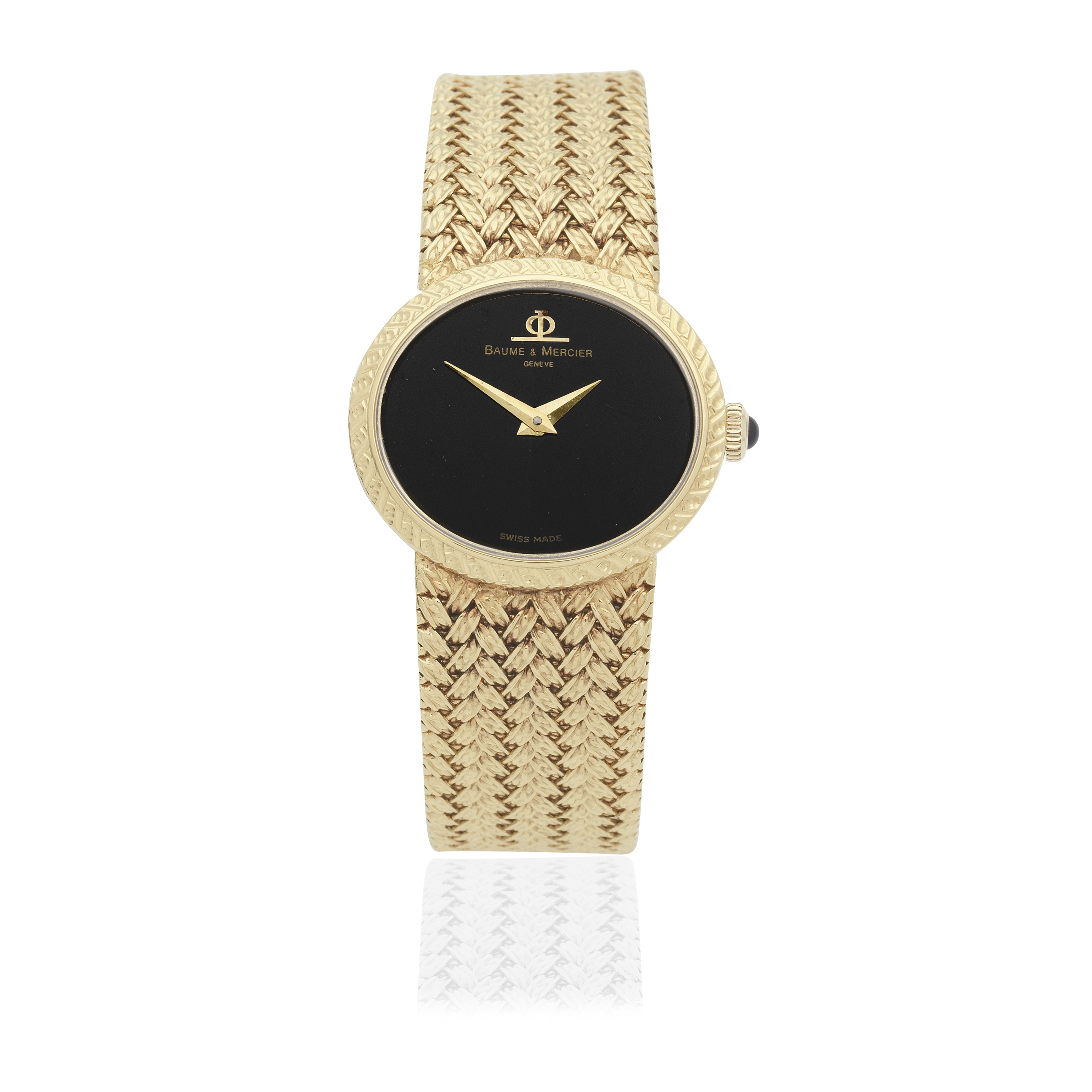 Baume & Mercier. A lady's 18K gold manual wind bracelet watch Ref: 38235 9, Circa 1980