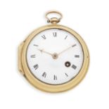 Francis Robinson, London. A gold key wind open face pocket watch London Hallmark for 1734