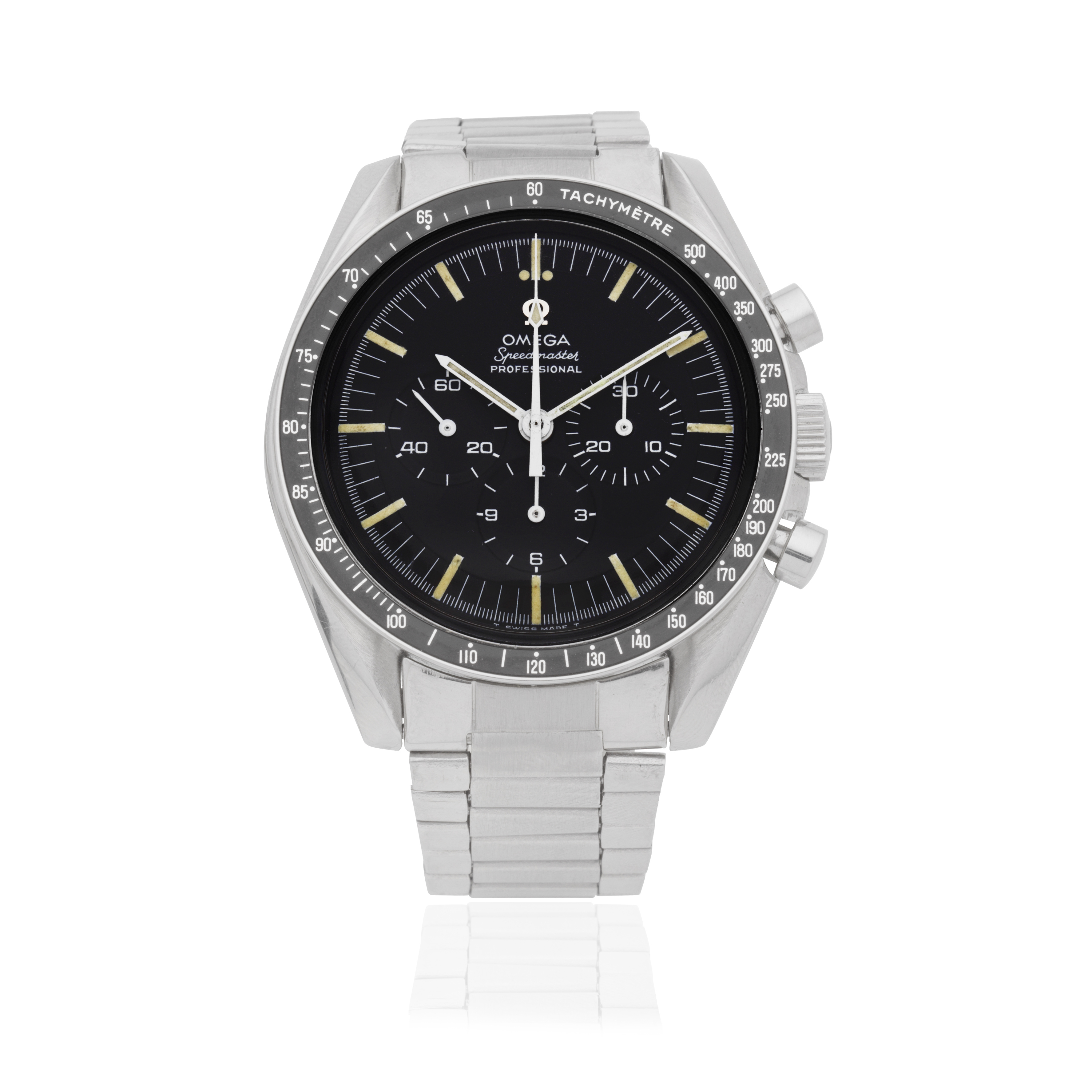 Omega. A stainless steel manual wind chronograph bracelet watch Speedmaster Professional, Ref: ...