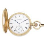 R.F Macaulay, Perth. An 18K gold keyless wind half hunter pocket watch Chester Hallmark for 1902