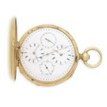 Reynaud & Ce, Geneve for Bennett, 65 Cheapside, London. A gold key wind full hunter pocket watch...