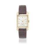 Vacheron & Constantin. An 18K rose gold manual wind rectangular wristwatch Circa 1945