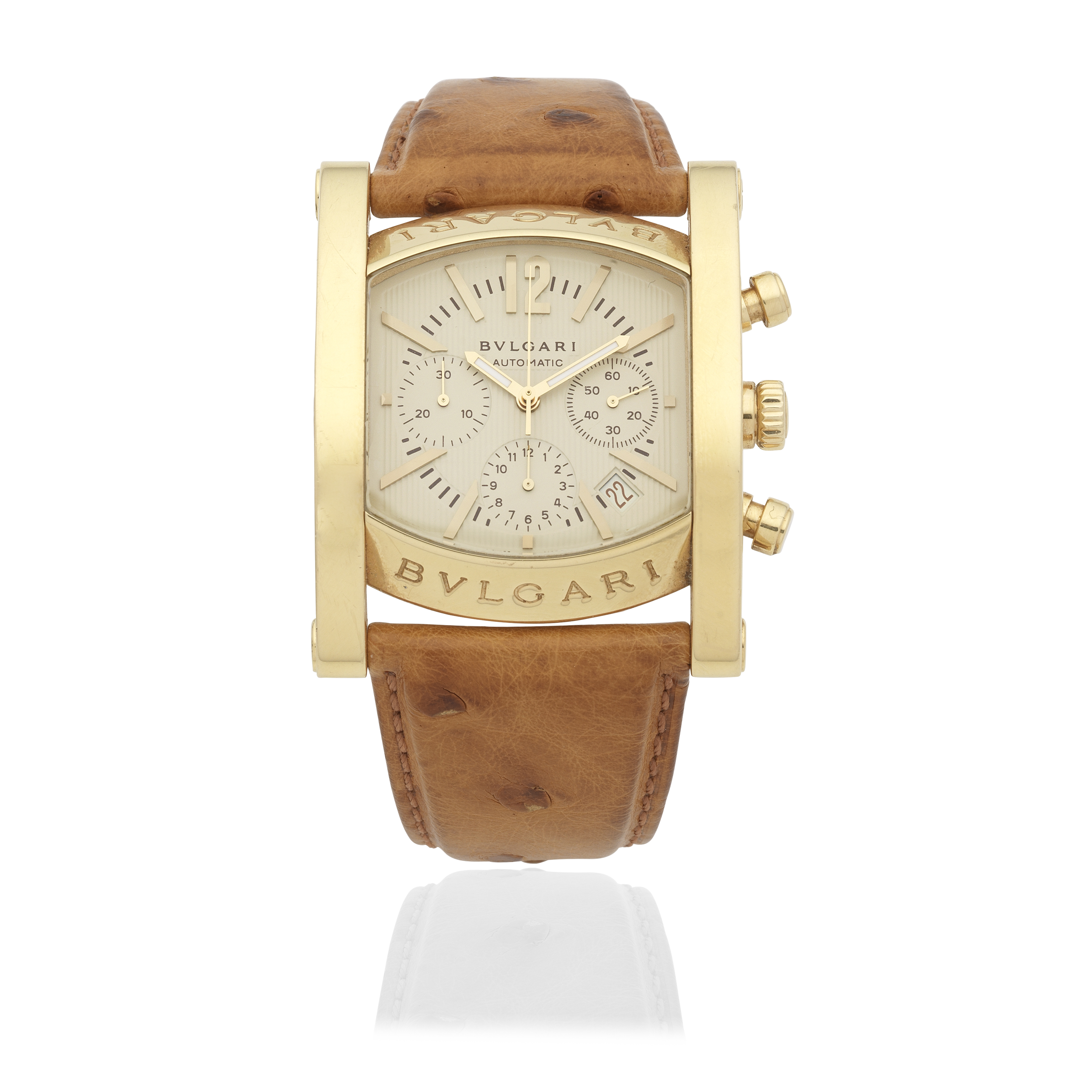 Bulgari. An 18K gold automatic calendar chronograph wristwatch Assioma, Ref: AA48GCH, Circa 2010