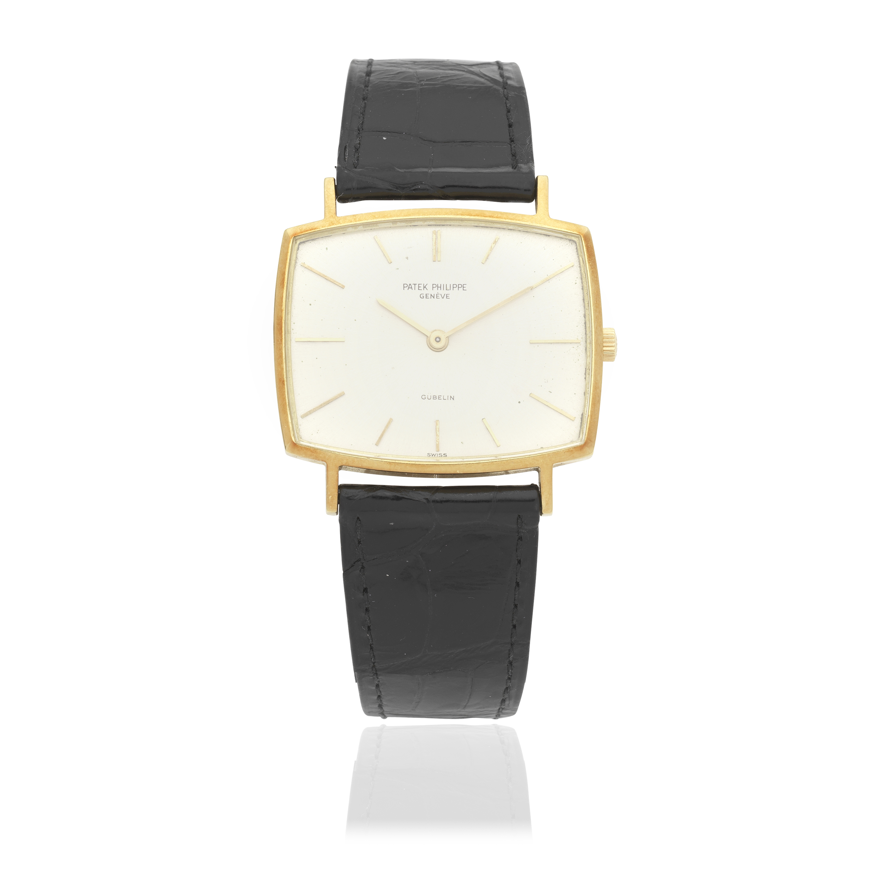 Patek Philippe. An 18K gold manual wind wristwatch Retailed by G&#252;belin Ref: 3527, Circa 1960